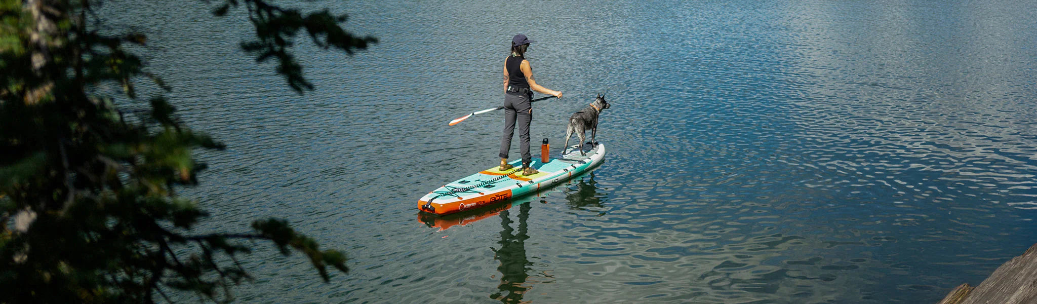 BOTE standup paddle board with Full Trax Style on lake