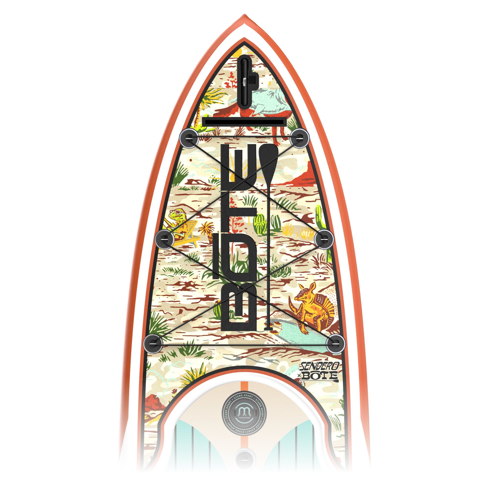 Zoomed in top view of the HD 10′6″ Native Sendero Paddle Board