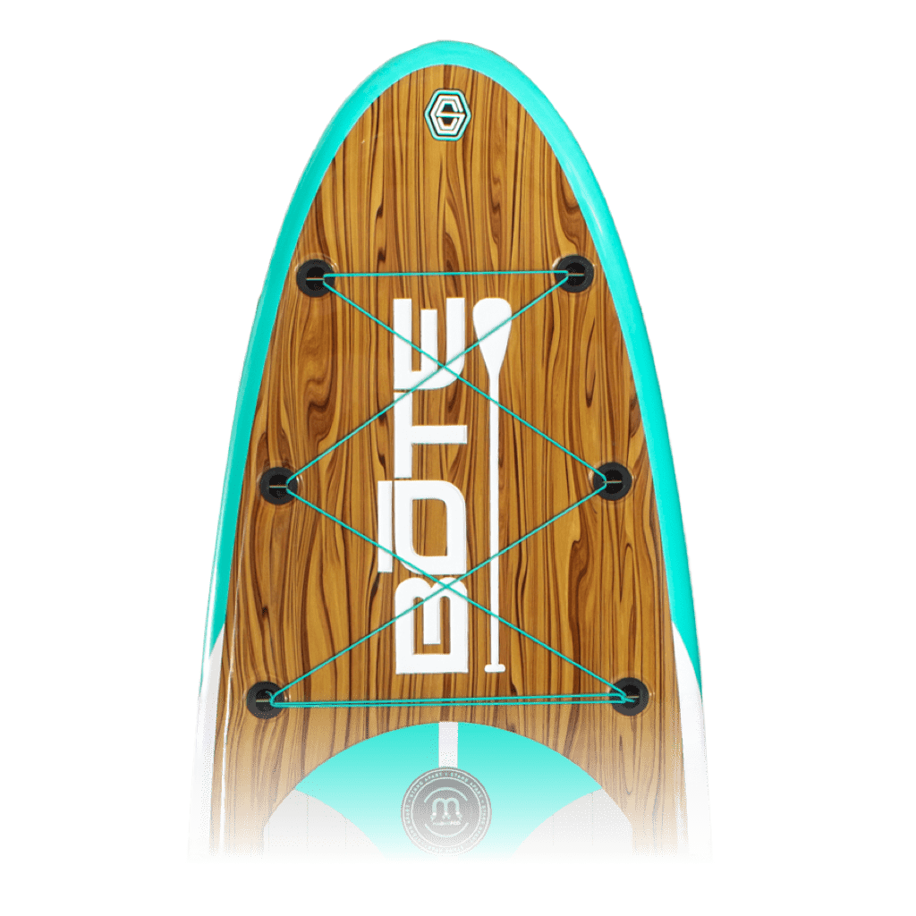 Zoomed in top view of the Breeze 11′6″ Classic Cypress Paddle Board