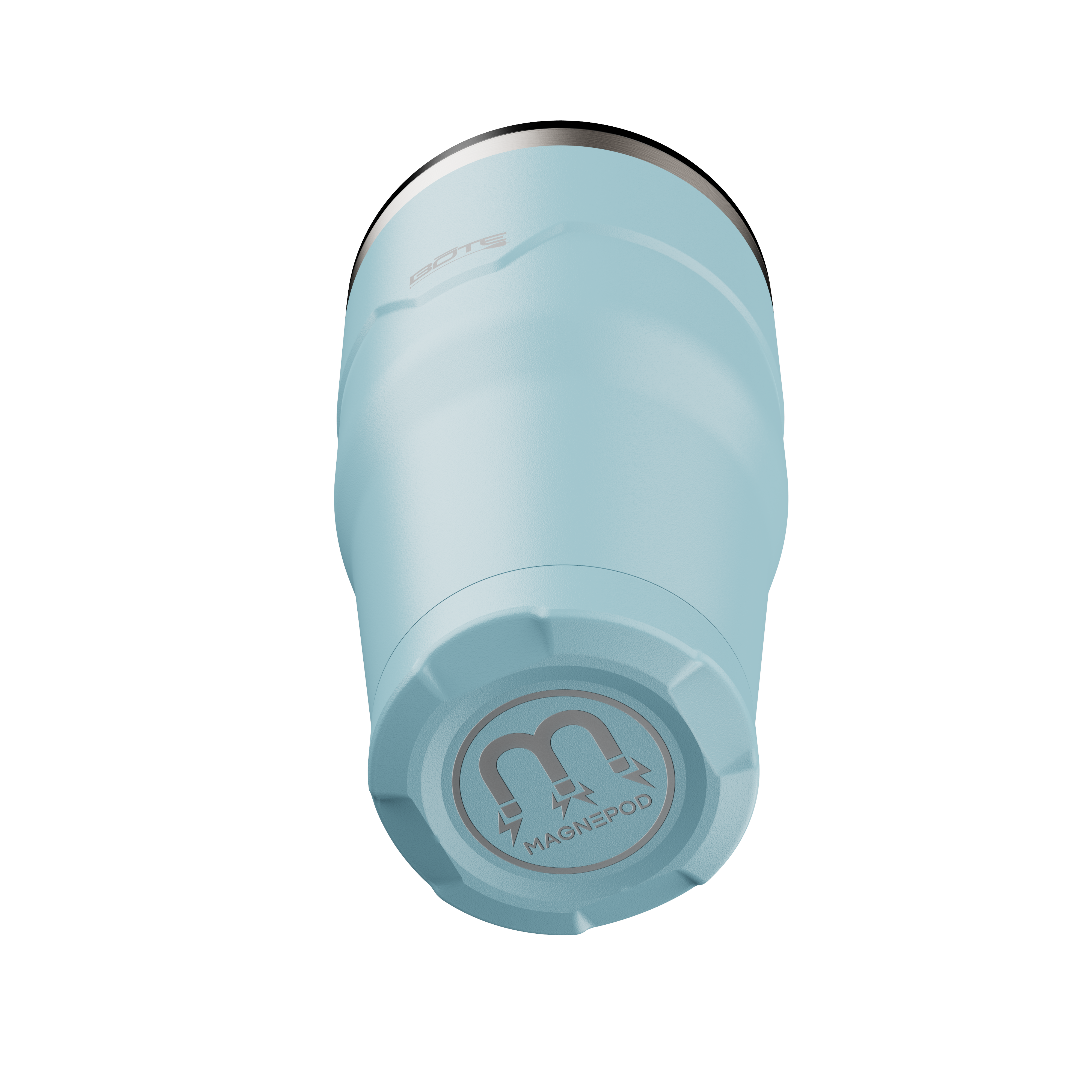 A bottom view of the MAGNETumbler 32oz with Lid Steel Blue, showing the base structure and any stability or anti-slip features.
