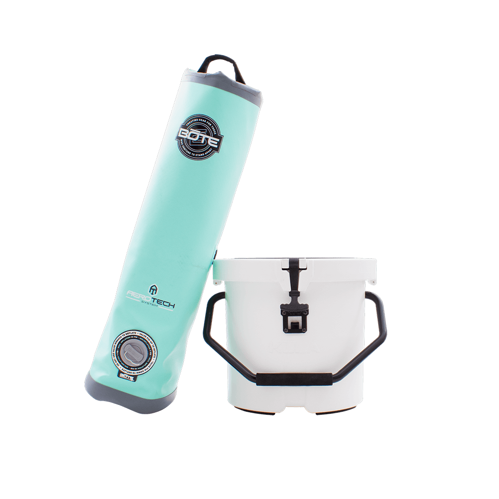 Aero Couch deflated and folded leaning against the KULA 5 for scale