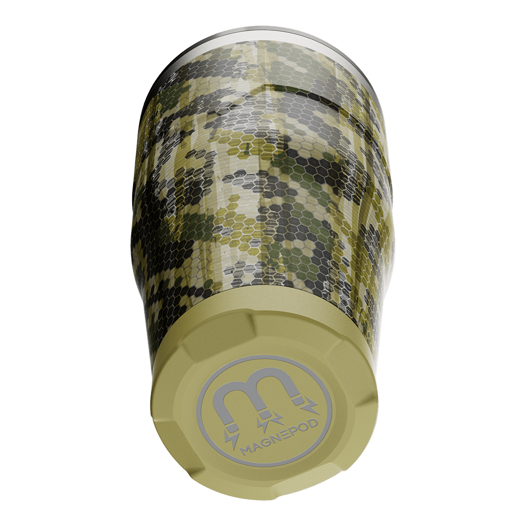 A detailed image of the MAGNETumbler 32oz with Lid Verge Camo, showing its design and key features.
