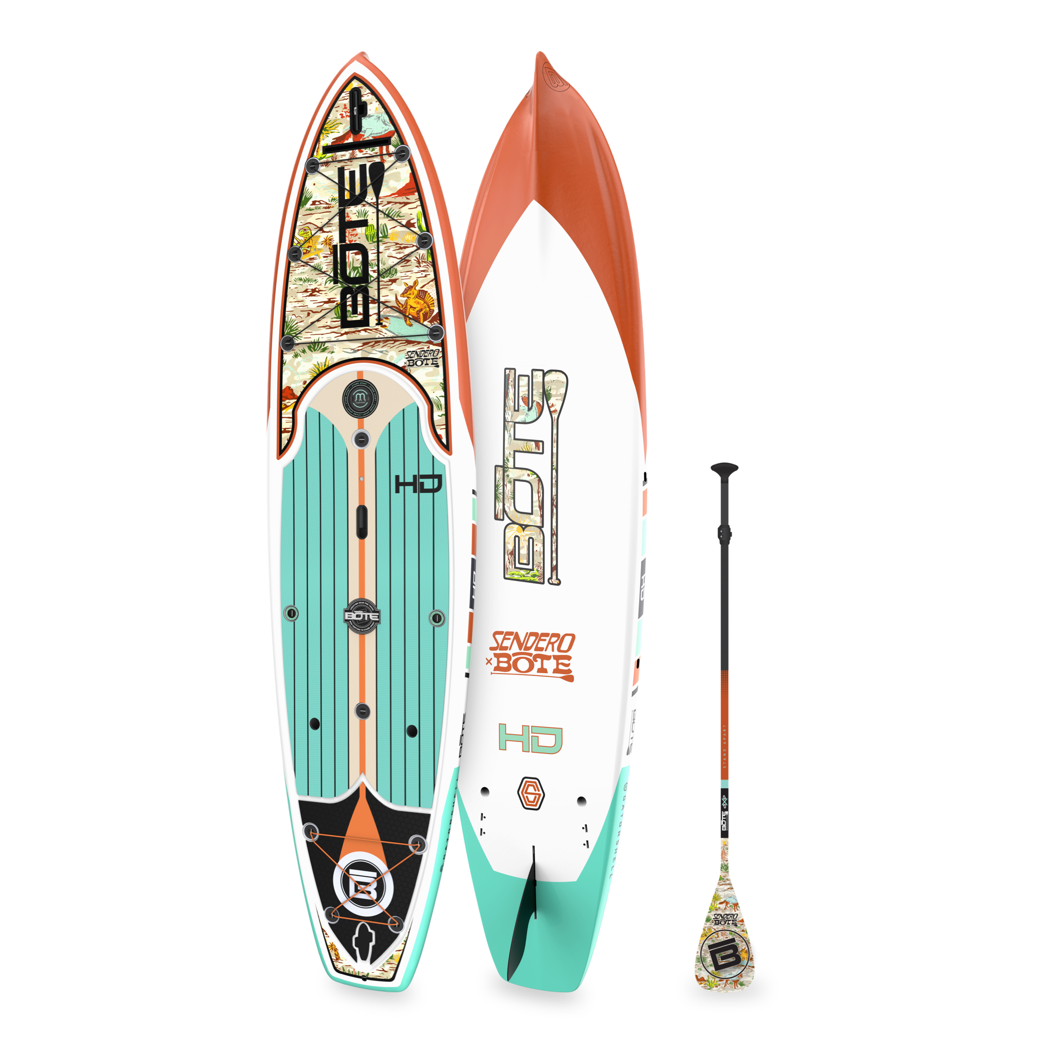 Angled view of the HD 10′6″ Native Sendero Paddle Board