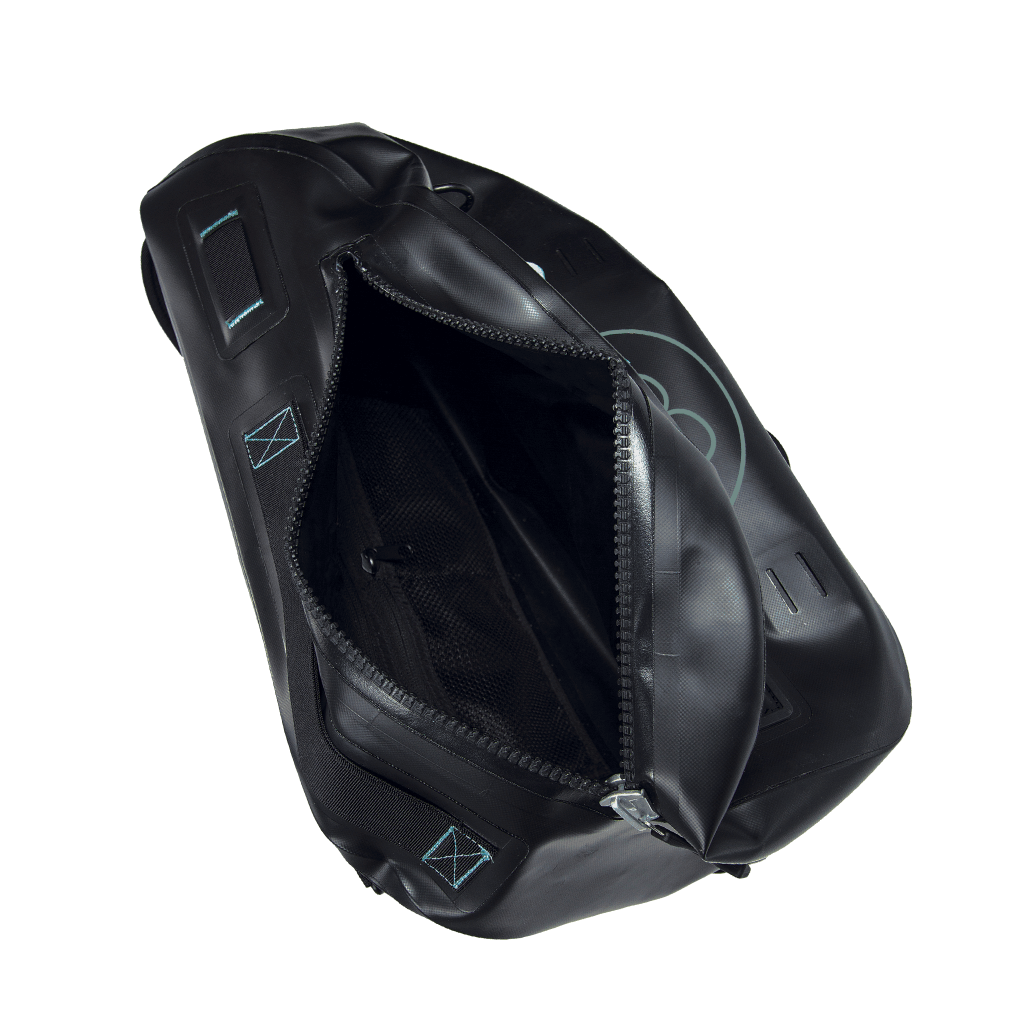 Open interior of the Highwater Slingpack in black