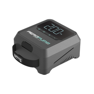 AeroPump Mini 12 Volt Pump angled front view with digital display.