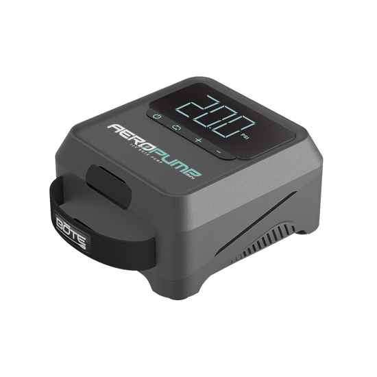 AeroPump Mini 12 Volt Pump angled front view with digital display.