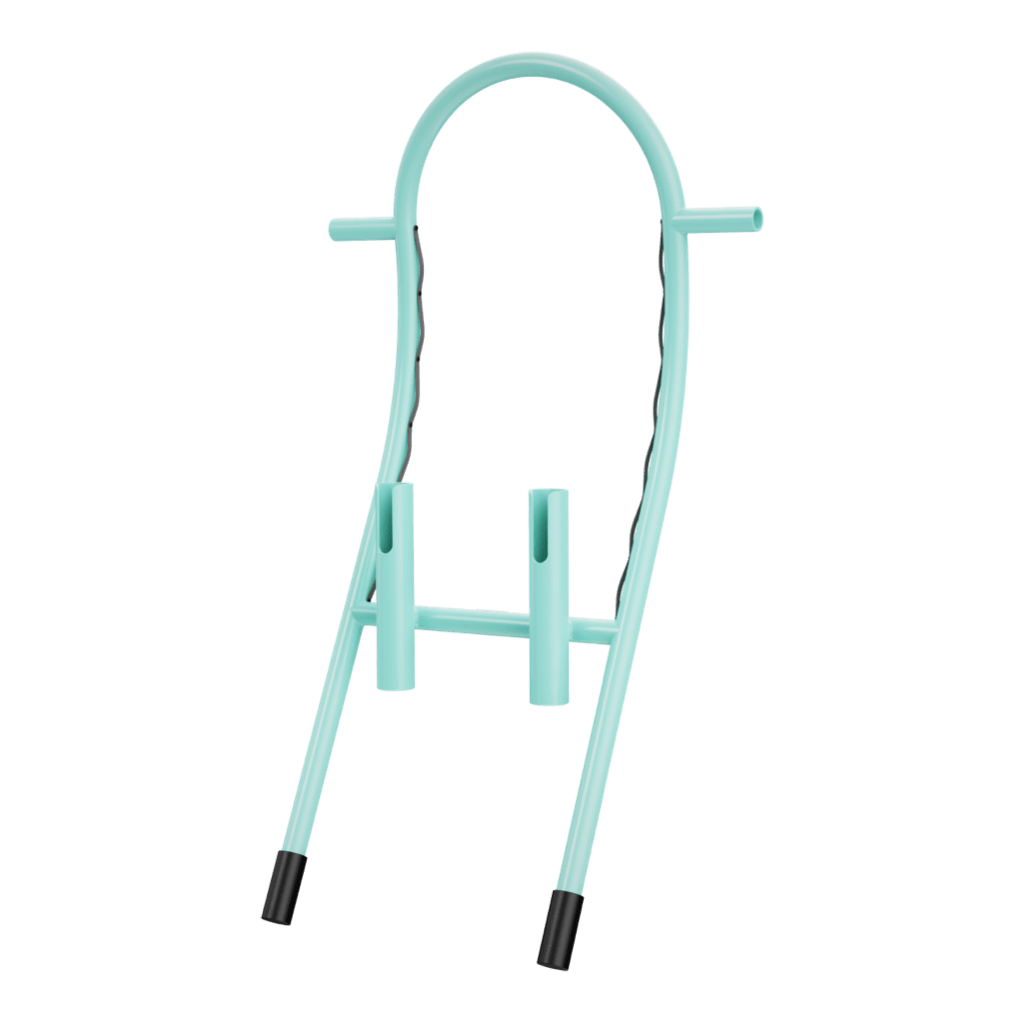 Side view of Tackle Rac Seafoam showing rod holders and curved top bar.