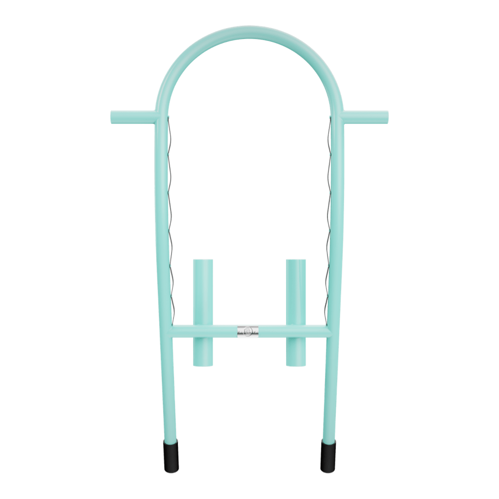 Rear view of Tackle Rac Seafoam with curved top and BOTE logo on crossbar.