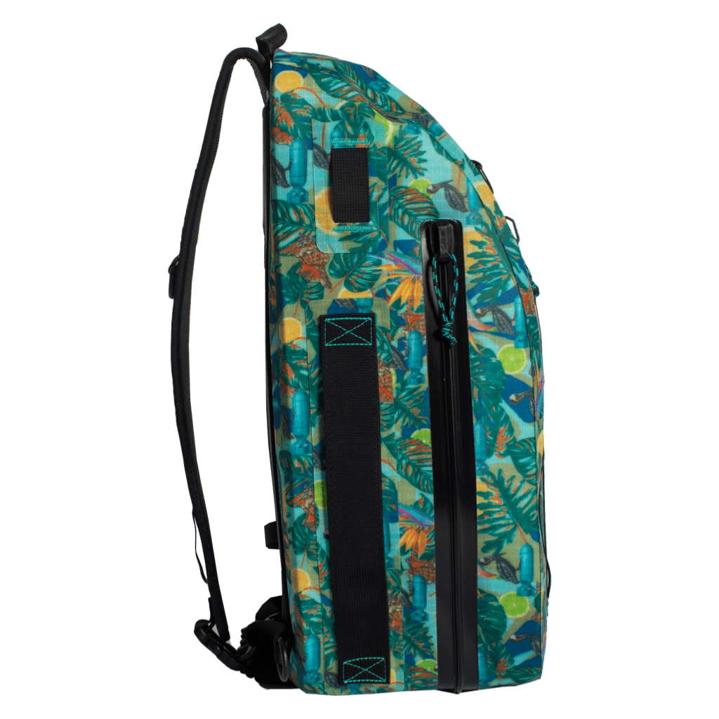 Left side view of Highwater Slingpack Native Bombardier showing utility straps and zipper.