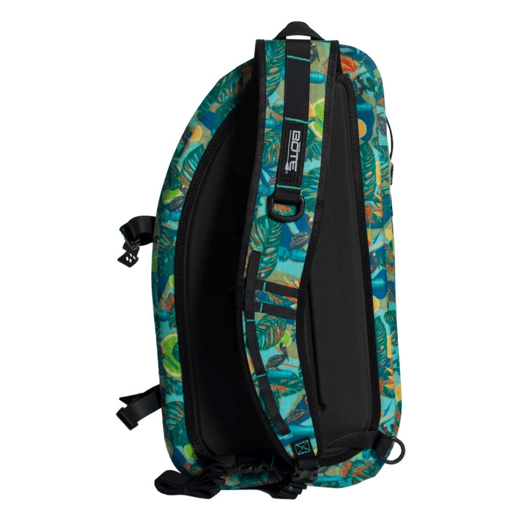 Rear view of Highwater Slingpack Native Bombardier showing back panel and shoulder strap.