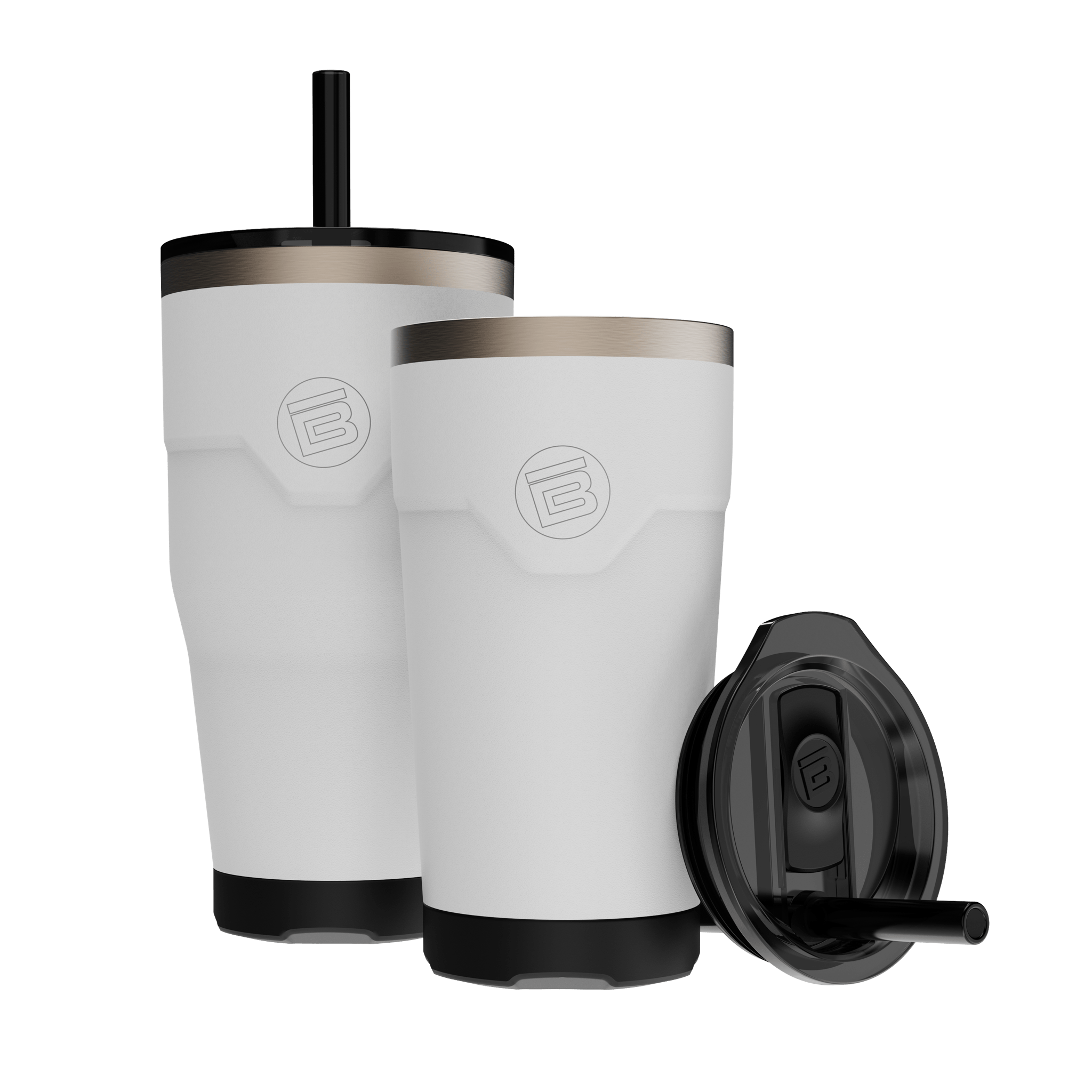 Side view of the MAGNETumbler 20oz  anbd 32oz with Lid White